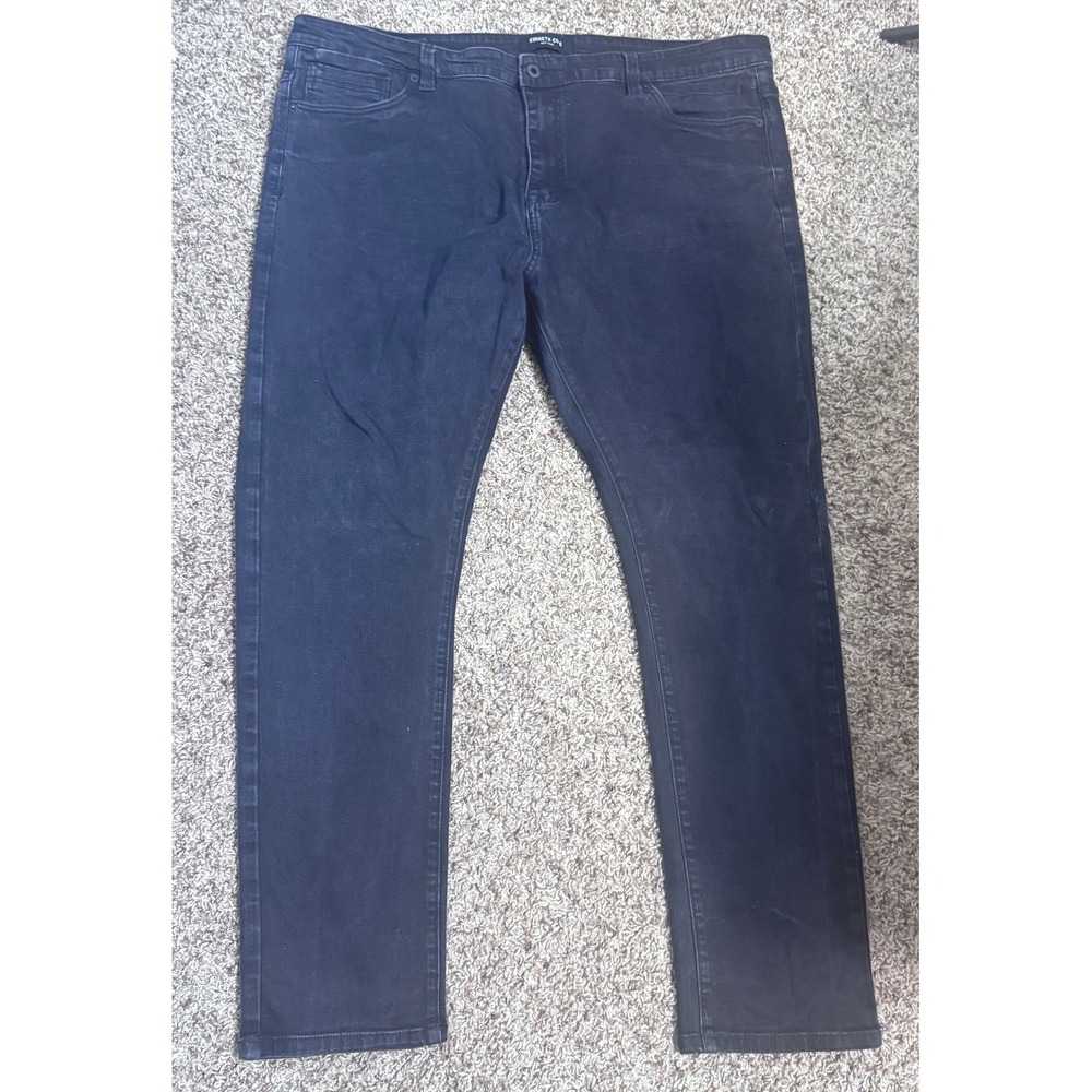 Kenneth‎ Cole New York Mens 44x32 Tapered Fit Black Jeans Stretch Denim Casual